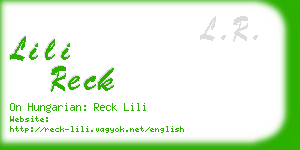 lili reck business card